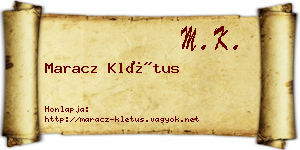 Maracz Klétus névjegykártya